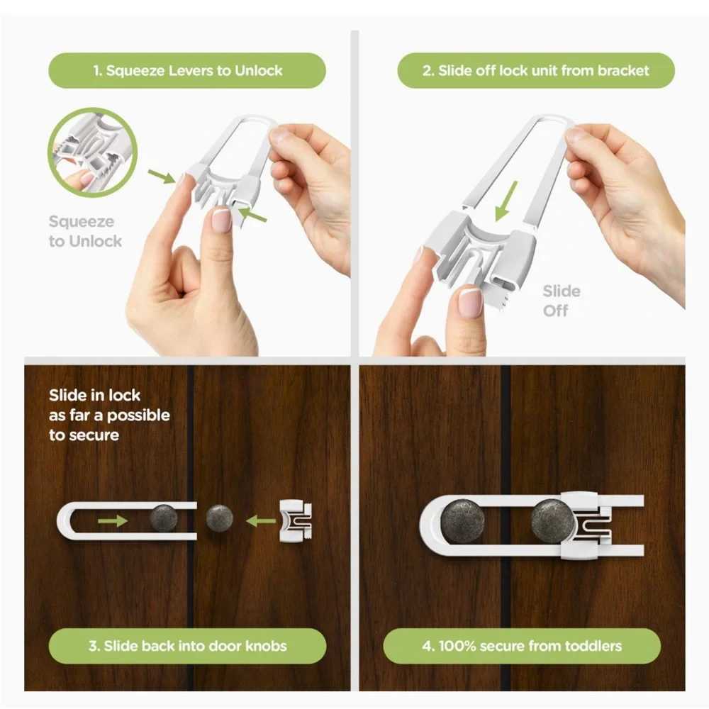 NIB Kid Proof Cabinet Handle Locks (8-Pack)